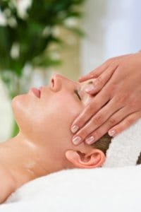 woman face massage